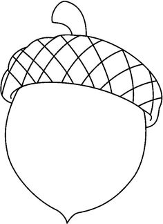 a drawing of an acorn with a knitted hat