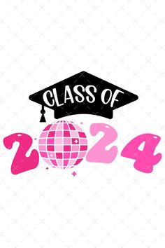 the class of 2012 logo is shown in pink and black with a graduation cap on top