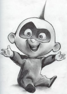 a pencil drawing of a cartoon character