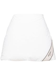 Prada Padded Cotton Miniskirt - Farfetch Prada Clothes, Prada Skirt, Prada Dress, Cotton Mini Skirt, High Rise Skirt, Cotton Midi Skirt, Latest Skirts, Pad Design, Cotton Pads