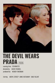 the devil wears poster with two women in black dresses