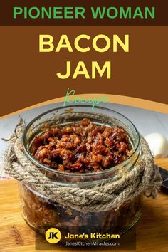 Bacon jam in a jar Easy Bacon Jam, Onion Jam, Easy Bacon, Bacon Lover, Bacon Jam, Roasted Brussels Sprouts, Jams And Jellies