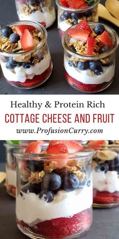 healthy and protein rich cottage cheese and fruit