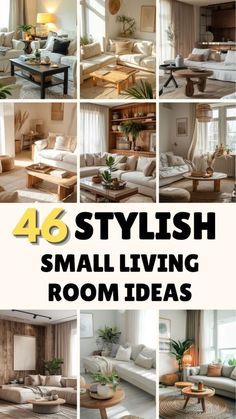 the cover of 46 stylish small living room ideas is featured in this article