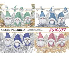 the four gnomes are on display for sale