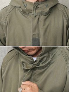 The design of this parka is inspired by the French F-2 jacket, also known as the micro hoodie, which was used by the French military and is currently difficult to obtain. The shell completely shuts out the outside air, and the shell alone can be worn in 3 seasons: spring, autumn, and winter. It is made of high-quality fabric that is firm and shiny, and the lining is made of soft fleece fabric for heat retention. There are two pockets in the front and a small pen pocket on the left arm. The solid Khaki Windproof Techwear Hooded Jacket, Windproof Hooded Parka For Hiking, Military Windbreaker With Detachable Hood, Military Style Windbreaker With Detachable Hood, Military Windbreaker With Detachable Hood And Long Sleeves, Functional Hooded Khaki Windbreaker, Functional Khaki Hooded Windbreaker, Functional Khaki Windproof Parka, Military Style Hooded Windbreaker With Double-lined Hood