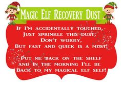 an elf's christmas message with two elves on top of it and the words magic elf