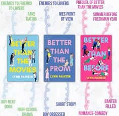 three books with different titles on them, including better than the prom and better than the prom