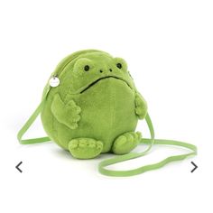 Retails $40 New With Tags Reasonable Offers Welcome :) Ricky Rain Frog, Frog Bag, Rain Frog, Plush Bags, Zip Purse, Online Bags, Bright Green, Soft Toy