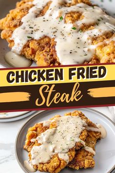 chicken fried steak on a plate with gravy