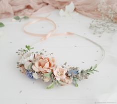 Corolla Flower, Wedding Flower Headpiece, Floral Wedding Crown, Fondant Modelling, Flower Headpiece Wedding, Diy Flower Crown, Crown Wedding, Flower Crown Wedding