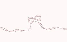 a drawing of a ribbon with a bow on it's end in pink ink