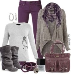 Love this outfit Harry Styles Purple, Purple Jeans Outfit, Colored Jeans Outfits, Long Jeans, Purple Fashion, Winter Clothes, Fall Winter Outfits