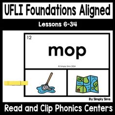 the ufli foundation's aligned lesson for mop and clip phonics centers