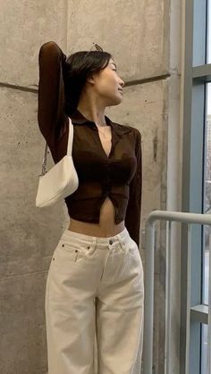 korean style🤎 Looks Pinterest, Chique Outfits, Populaire Outfits, Fall Fit, Looks Street Style, Ținută Casual, Mode Ootd