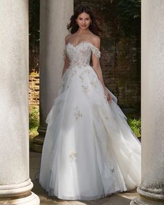 Wedding Dress Shiny, Flower Bride, Off The Shoulder Wedding Dress, Long Bridal Gown, Shoulder Wedding Dress, Bridal Gown, Off The Shoulder, A Line, Wedding Dress