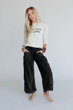 So Comfy Wide Leg Cropped Pant - Charcoal | Three Bird Nest Beetle Accessories, Garden Gala, Dreamy Clothes, Birthday 2023, Trendy Jumpsuit, Knit Jumpsuit