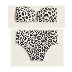 Picturing The Woman’s Bandeau High Waisted Bathing Suit From J Crew In Leopard Animal Print. Brand New With Tags J. Crew Women’s Xxl 2x White With Brown Print Bandeau Bikini Top High Waisted Bottom Nwt J Crew Animal Print Leopard High Waisted Bandeau Two Piece Bikini Bathing Suit White Bandeau Swimwear With Built-in Bra, White Tube Top With Built-in Bra For Beach, White Strapless Tube Top Beachwear, Fitted White Tube Top For Pool, White Swimsuit Top, Full Coverage Swimsuit, High Waisted Bathing Suits, J Crew Women, Leopard Animal