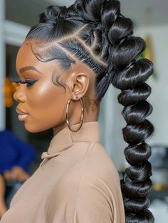 39 Ponytail Hairstyles for Black Women for 2024 Ponytail Hairstyles For Black Women, Cornrows Natural, Side Shaved, Hair In A Ponytail, Undercut Hairstyle, Black Ponytail, Stylish Ponytail, Black Hair Updo Hairstyles, Party Make-up