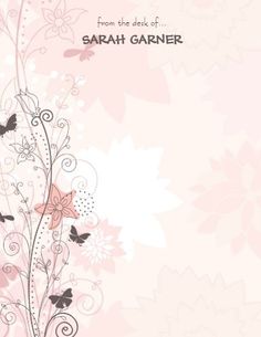 a pink background with flowers and butterflies on it