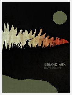 an image of a poster with the words jurasic park on it's side