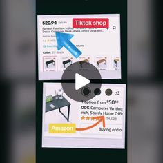 an advertisement for a furniture store on a cell phone with the caption tiktok shop