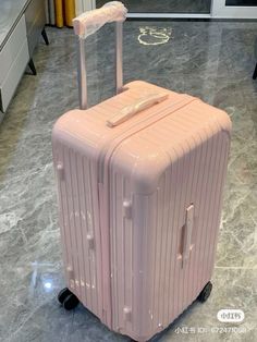 Follow~ 😊| Press the pin for the link to the suitcase!! |Travel, travel aesthetic, traveling aesthetic, traveling, pink suitcase, suitcase, pink bag, pink travel essentials, airport, luxury, luxury brand, airport outfit, luggage, airplane | Suitcase Pink, Aesthetic Traveling, Pink Suitcase, Pink Luggage, Cute Suitcases, Pink Travel, Kawaii Bags