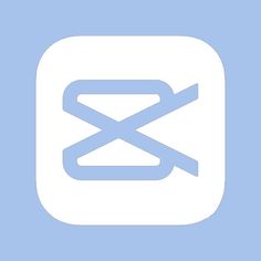 an image of a blue and white icon with the letter x in it's center