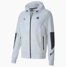 BMW M Motorsport Men's Hooded Sweat Jacket  Size S Brand New! Please let me know if you have any questions.  Thanks,  PRODUCT STORY Elevated motorsport arrives in classic form with this BMW Hooded Sweat Jacket. Sleek and structured, with bold branding and durable materials, you’ll bring sophistication to modern motorsport style. DETAILS Regular fit Full zip closure Hood with adjustable bungee drawcords Articulated sleeves for freedom of movement Dual side zip pockets Ribbed cuffs and hem BMW M M Functional White Hooded Jacket With Detachable Hood, White Functional Hoodie Track Jacket, Functional White Hoodie Track Jacket, Functional White Hoodie Outerwear, White Sports Hooded Jacket With Detachable Hood, White Functional Hooded Jacket With Double-lined Hood, White Hoodie Jacket With Detachable Hood, Mens Winter Fashion Outfits, Bold Branding