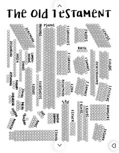 the old testament poster is shown in black and white, with an ornate pattern on it