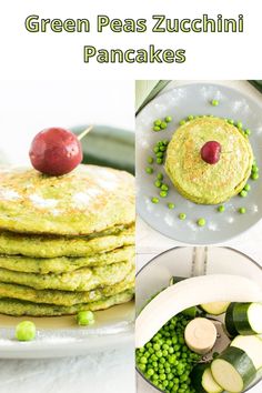 green pea zucchini pancakes with peas and apples