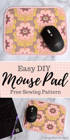 an easy diy mouse pad with free sewing pattern and instructions to make it easier