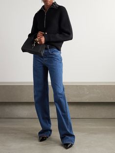 GUCCI High-rise straight-leg jeans | NET-A-PORTER Cozy Luxury, Gucci Outfits, Sport Swimwear, Sports Skirts, Bag Dress, Dress Trousers, Clothes Collection, Classic Blue, Everyday Wardrobe