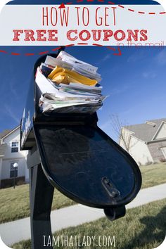 the mailbox is full of papers and other things outside in front of a house