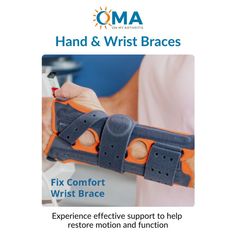 OMA proudly offers splints and braces for effective support for conditions such as Carpal Tunnel, de Quervain's, arthritis, TFCC, sprains and injuries that help in restoring motion and function. See them all here Ligament Injury, Wrist Brace, Ehlers Danlos Syndrome, Hand Wrist, Carpal Tunnel, Braces, Motion