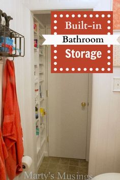 the bathroom is clean and ready to be used as a storage area for towels or other items