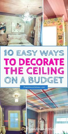 Ceiling Decor Ideas: 10 Unique Ways To Decorate The Ceiling On A Budget Ceiling On A Budget, Ceiling Decor Ideas, Beautiful Ceiling Designs, Ceiling Paint, Faux Tin Ceiling, Faux Tin Ceiling Tiles, Bedroom Ceiling