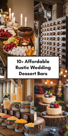 10+ Affordable Rustic Dessert Bar Ideas for A Sweet Wedding Pretzel Bar At Wedding, Wedding Dessert Bars Ideas, S’mores For Wedding Reception, Dessert Bars For Weddings, Wedding Bars Food, Food Bar For Wedding, S’more Wedding Bar, Easy Desserts For Wedding Reception, Camp Wedding Food