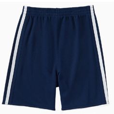 Nwot! Brand New, Never Worn. Boys Navy Blue Drawstring Athletic Basketball Shorts With White Stripes Down The Side Of Both Legs And An Elastic Waistband. From Sport Place. Size Medium. No Flaws. Perfect For Any Active Young Man! Open To Offers! Blue Shorts With Three Stripes For Summer, Nike Cotton Shorts For Playwear, Nike Navy Cotton Bottoms, Navy Cotton Nike Bottoms, Sporty Blue Bottoms For School, Nike Navy Shorts For Summer, Nike Blue Cotton Shorts, Casual Navy Nike Athletic Shorts, Nike Bottoms