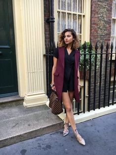 Chic Outfit from buonissima with Milanoo Coats, ASOS Petite Rompers, What Goes Around Comes Around Tote Bags, Aquazzura Flats, Gucci Watches Classy Black Jumpsuit, Aquazzura Flats, Gucci Watches, What Goes Around Comes Around, Asos Petite, Long Vests, Sleeveless Vest