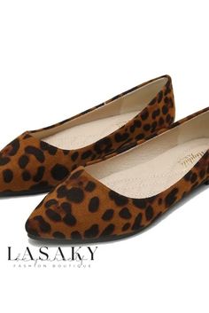 Lasaky - Stylish Womens Leopard Print Ballet Flats, Size 33, featuring a Low-Cut Toe Leopard Shoes Flats, Leopard Print Ballet Flats, Womens Boat Shoes, Leopard Print Shoes, Leopard Shoes, Sac Lunch, Elegant Office, Office Shoes, Point Shoes