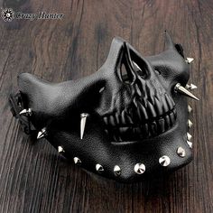 Just in! This unique Gothic Scary Skull Mask for $35.00. Gothic Mask, Skeleton Mask, Estilo Dark, Mascaras Halloween, Skull Accessories, Skull Face Mask, Scary Mask, Half Mask, Estilo Rock