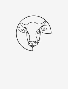 a cow's head is shown in the shape of a circle