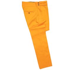 A must-have style in every man’s wardrobe, you will never look boring again with these solid trousers in orange. Elegantly made with high quality craftsmanship in a straight fit, flat-front style from premium quality cotton, these trousers feature a button and zip closure with a wide waistband with two extended fastening tabs. This pair of men's pants is perfect for work and everyday wear, business meetings, parties, gala dinners or summer weddings. Buy it for yourself, or gift it to a loved one for an anniversary, holiday, birthday or just because. Actual colors may vary. This is due to computer monitors displaying colors differently and everyone can see these colors differently. ABOUT: • Brand: Chiragh • Color: Orange • Features: Four pockets, cummerbund-style waistband • Fit: Slim strai Formal Orange Pants For Spring, Orange Formal Bottoms For Spring, Fitted Cotton Work Pants For Summer, Fitted Orange Pants For Formal Occasions, Formal Orange Trousers, Fitted Orange Formal Pants, Fitted Orange Workwear Pants, Orange Straight Leg Work Pants, Fitted Orange Straight Pants