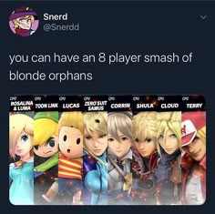 an image of some cartoon characters with text that reads, you can have an 8 player smash