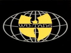 the logo for wutang is shown on a black and yellow square with white lettering