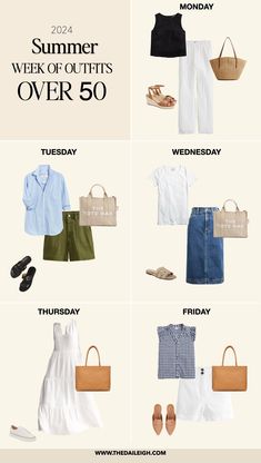 Over 50 Summer Outfits, Classic Summer Capsule Wardrobe, Pack Rat, Idea Business, Wardrobe For Women, Outfits For Women Over 50, Creating Outfits, Classic Outfits For Women, Summer Outfits For Women