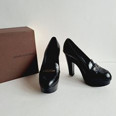 Limited Edition. Paris Collection. Very Good Condition. It Has Minor Scratches (The Pictures Are Attached). It Comes With Original Box, Dust Bag And Booklet Luxury High Heel Loafers For Evening, Luxury High Heel Loafers For Business, Designer Round Toe Heels For Workwear, Luxury Round Toe Heels For Business, Designer Round Toe Heels For Business, Shoes Louis Vuitton, Louis Vuitton Black, Pumps Shoes, Louis Vuitton Shoes