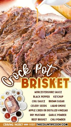 How To Make Brisket In Crockpot, Brisket Recipes Oven Crock Pot, Crock Pot Beef Brisket, Brisket Rubs, Crock Pot Bbq Beef, Beef Brisket Crock Pot, Crockpot Brisket, Beef Brisket Slow Cooker, Oven Cooked Brisket