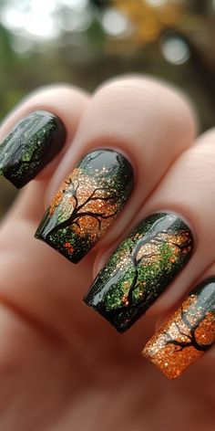 #nailart, #nails, #nailsofinstagram, #nailstagram, #naildesign, #nailsoftheday, #nailstyle, #nailsalon, #nailsonfleek, #nailartist, #gelnails, #acrylicnails, #manicure, #nailswag, #nailsaddict Green Autumn Nails, Owl Nail Designs, Spring Gel Nails Ideas, Harper Wilde, Trendy Winter Nails, Nails Aesthetics, Daisy Acrylic Nails, Character Nails, Green Autumn